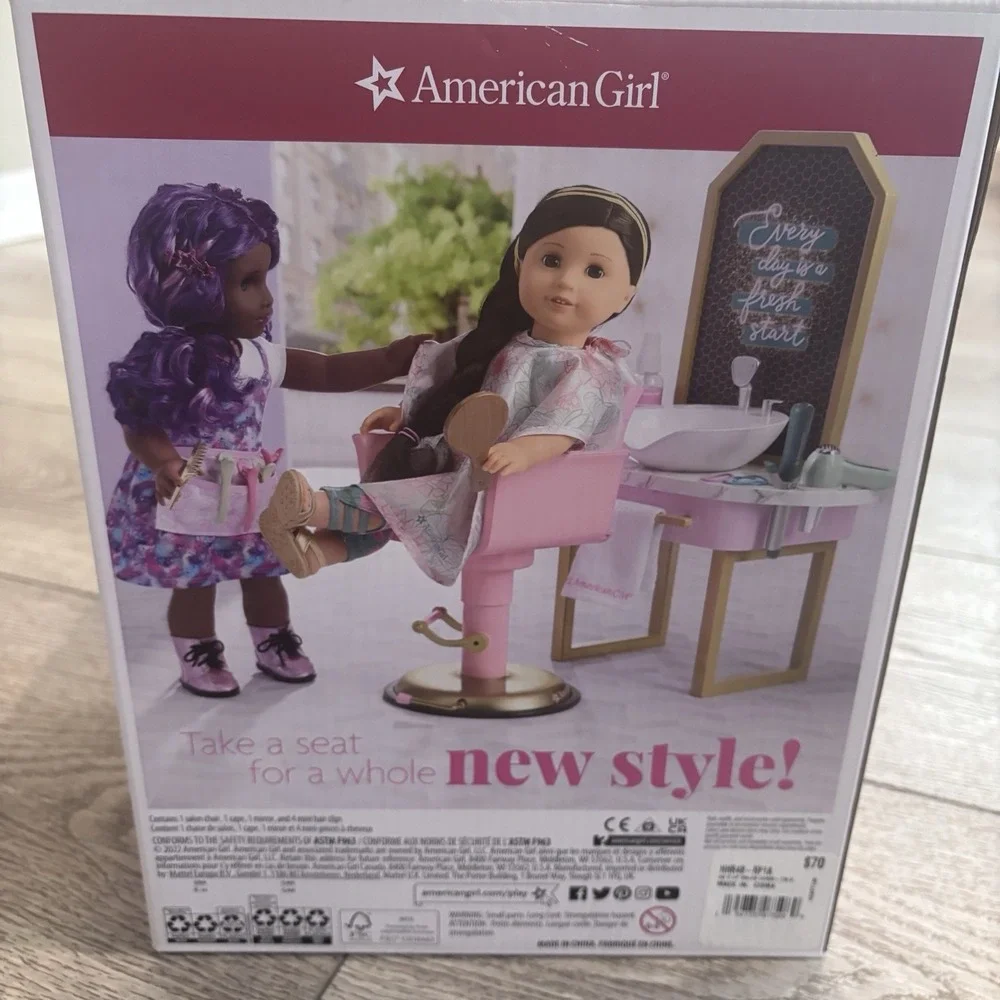 American Girl Truly Me Dolled Up Salon Chair Cape Accessories Dress Up 18